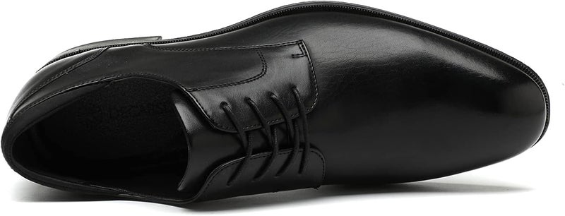 DECARSDZ Mens Classic Formal Oxford Lace Up Wedding Pointed Toe Dress Shoes Black - Image 4